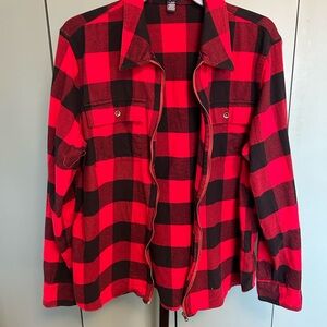 Chaps Red and Black Plaid Hoodie